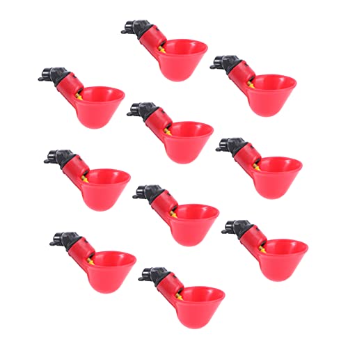 iplusmile 10 Stück Trinkbecher für Geflügelwasser pet Water Bowl geflügel tränke Wasserschale für Haustiere Automatic Water Dispenser Automatische Tränke Taubentrinker Wassertrinker rot von iplusmile