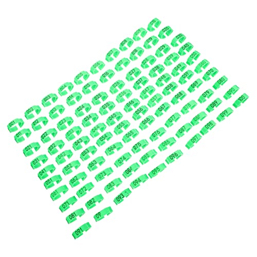 iplusmile Beinband 100 Stück – Mit Nummerierten Ringen Für Wachteln Gänse Grüne Füße Vögel Hühner Enten Zum Anklipsen Am Knöchel Praktischer Ring Markierung Für Papageien Für Beine Klein von iplusmile