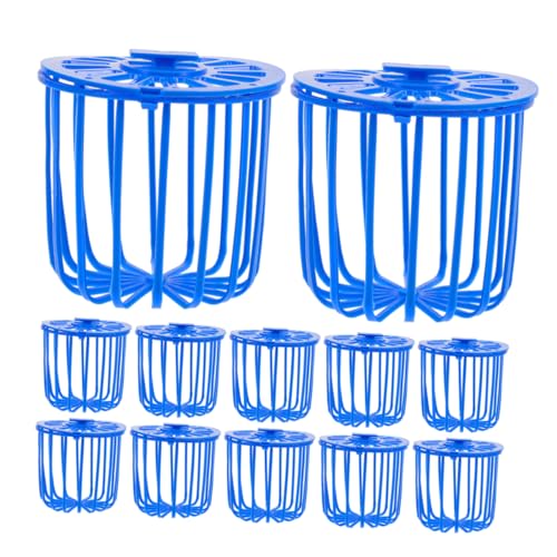 iplusmile 12 Stück Obst- und Gemüsekorb Vogel Korb Käfig-Papageienfutterspender aus Kunststoff Futterspender für Papageiengemüse Vogel-Leckerli-Halter Plastik Blue von iplusmile