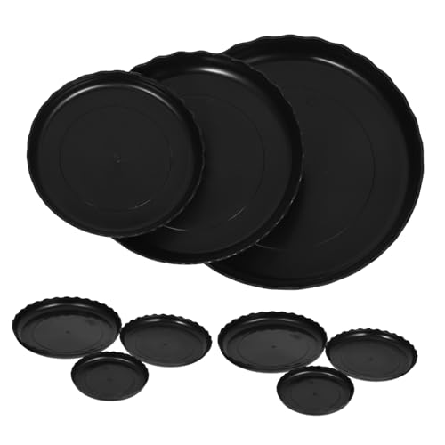 iplusmile 12 Stück Rundes Pflanzgefäß Pflanzenentwässerungsschale Pflanzenschalen Für Töpfe Blumenkugelbodenschale Pflanzenuntersetzer Tropfschalen Für Blumentöpfe Pflanzschale Pp Black von iplusmile