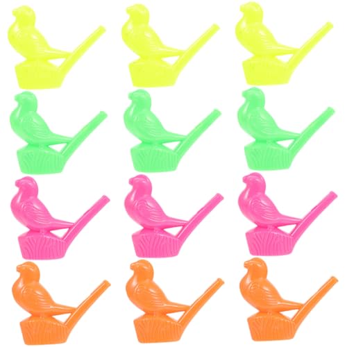 iplusmile 12 Stück Teiliges Kleine Kunststoff Vogelpfeifen in Niedlichem Cartoon Design Leichte und Sichere Wasservogel Trillerpfeifen für Kindergeburtstag Partygeschenke Zufällige Farbe von iplusmile