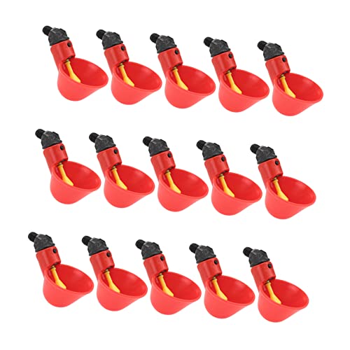 iplusmile 15 Stück Taubentrinker geflügel tränke Geflügeltränke Wasserspender für Geflügel Trinkbrunnen für Tauben Trinknapf für Geflügel Trinkbecher für Geflügelwasser Wachteltrinker rot von iplusmile