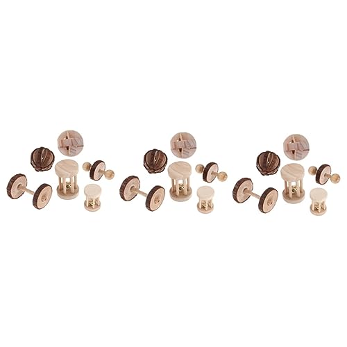 iplusmile 3 Sets Papageien-backenzahnspielzeug Hamster-kauspielzeug Übungsglocke Aus Holz Zum Spielen Spielzeug Haustier-zahnpflegespielzeug Lustige Aktivität Für Kleintiere 6 Stück * 3 von iplusmile