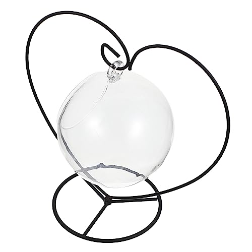 iplusmile 1Satz Eisen Hänge für Mikrolandschaft Herzförmiger Eisenanzeige mit Glasball für Pflanzen und Dekoration und Langlebig Design für Jede Umgebung von iplusmile