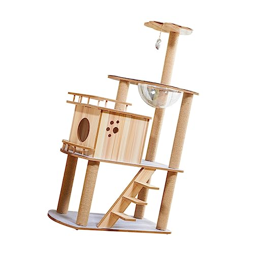 iplusmile 1stk Klettergerüst Für Katzen Aus Massivem Holz Großer Katzenturm Katzenbaum Katzenbett Für Den Haushalt Katzenbedarf Kletterständer Für Katzen Gefühlt Handtuch Mehrzweck von iplusmile