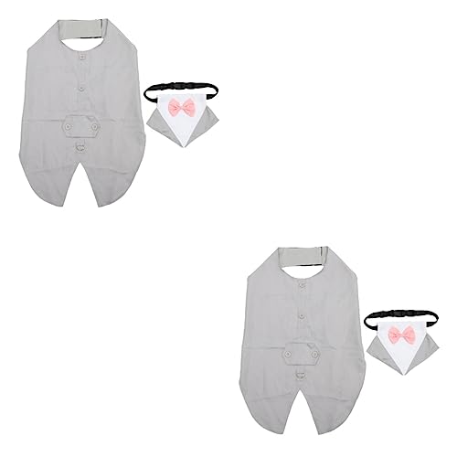 iplusmile 2 Sätze Hundeanzug Kleidung Für Männliche Hunde Haustier Sanfter Anzug Hundehochzeitskleidung Welpen Hochzeitskleid Hund Formelles Outfit Bankett Haustieranzug Polyester Hündchen von iplusmile