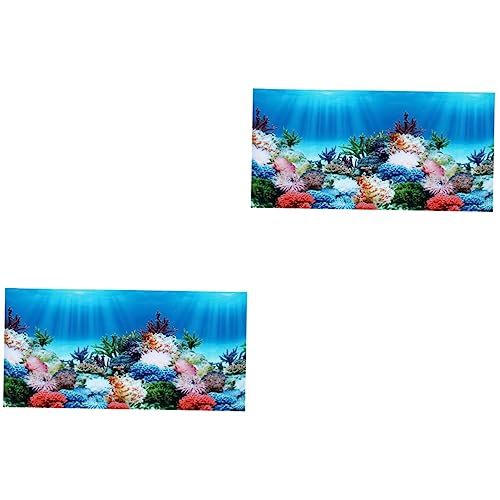 iplusmile 3D-Aufkleber 10-Gallonen-Tank Dekoration 2 Stück 3D- Applikationen Verzierungen Pinup- 3D-Glasbild Aquarium 10 Gallonen 10 Gallonen Aquarium-Hintergrund Meereslandschafts von iplusmile