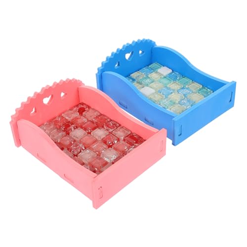 iplusmile 2 Stück Hamster Sommer Cooles Bett Hamster hamsterspielzeug Hamster-Sommerbisse Hamsternest Hamster -Kühlbett Chinchilla wiederverwendbares Haustierbett Kristall-Pad Blue von iplusmile