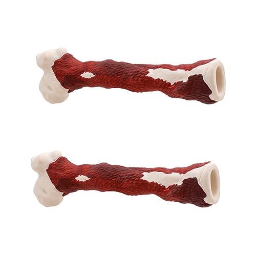 iplusmile 2St Kauknochen für Haustiere Spielzeug Knochenform Hundeknochen Hund Katze Beißstock Mundpflege Gummi von iplusmile