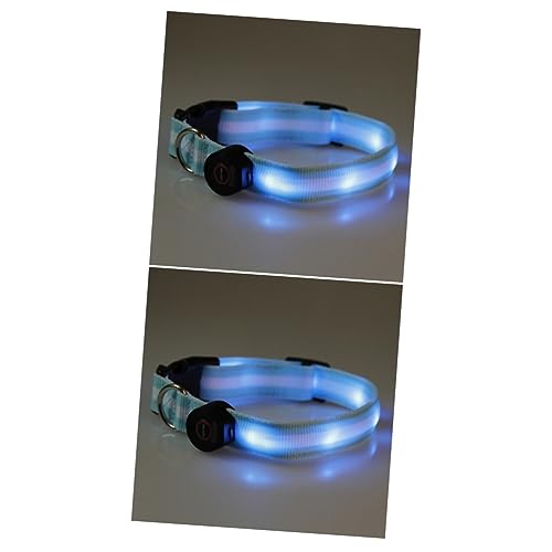 iplusmile 2st Led-haustierhalsband Haustier-gurtband Led-blinkhalsband Nylongewebe Glühkragen Leuchtender Kragen Leuchtendes Gurtband Nachtsicherheitshalsband Für Haustiere Schleife Blitz von iplusmile