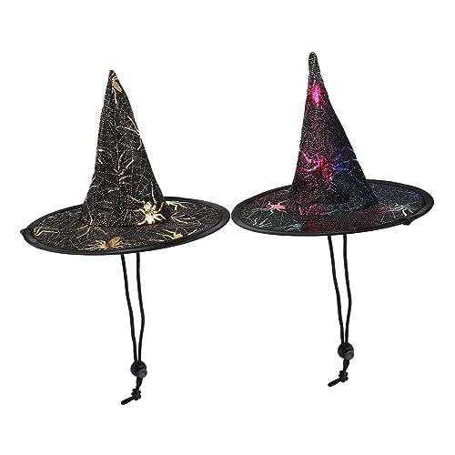 iplusmile 2st Haustier Hut Hexenkostüm Für Hunde Halloween-hundehexenhut Halloween-haustierhut Haustier-Halloween Halloween-welpenmütze Hund Cosplay Hut Haustierzubehör Vlies Netto-Sand von iplusmile
