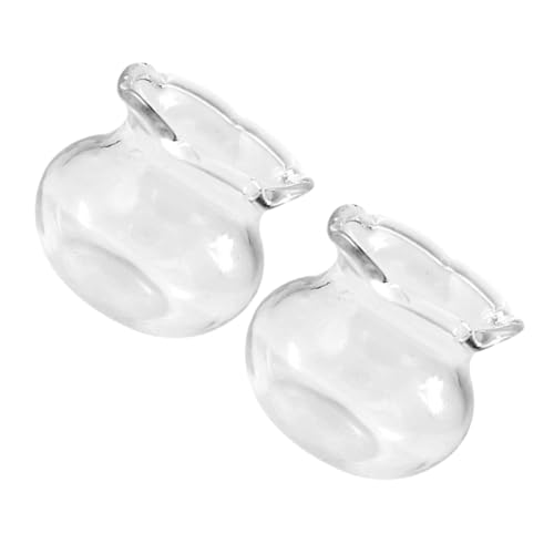 iplusmile 2 Stück Kleines Mini-Aquarium Szenenzubehör Miniatur-Aquarium Dollhouse Decor Fischschalen Kleiner Fischtank Betta-fischschale Mini-spielzeugaquarium Transparent Glas von iplusmile