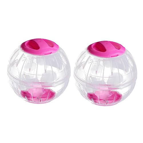 iplusmile 2 Stück Laufball Für Hamster Übung Haustiere Laufen Kleiner Hamsterball Nagetier Hamsterzubehör Um Zwerghamster-Gymnastikball Hamsterbälle Mini Rosa von iplusmile