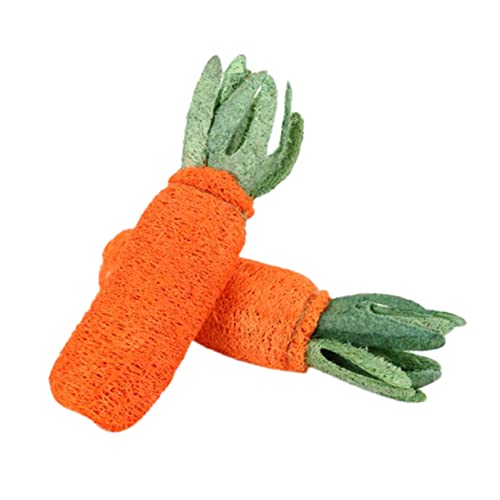 iplusmile 2stück Loofah Kauspielzeug Karottenform Für Kleintiere Zahnreinigendes Spielzeug Für Hamster Und Kaninchen Sicheres Beißen Und Zahngesundheit von iplusmile
