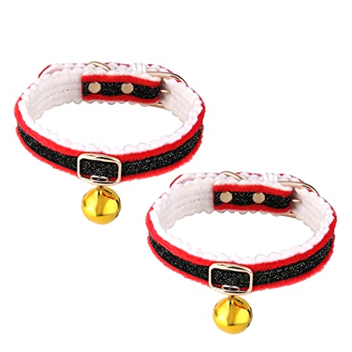 iplusmile 2 Stück Rote Halskette Mit Katzenanhänger Weihnachtshalsband Für Hunde Kostümzubehör Weihnachtshundehalsband Mit Glöckchen Haustierhalsband Haustierhalsband Halsband Für von iplusmile