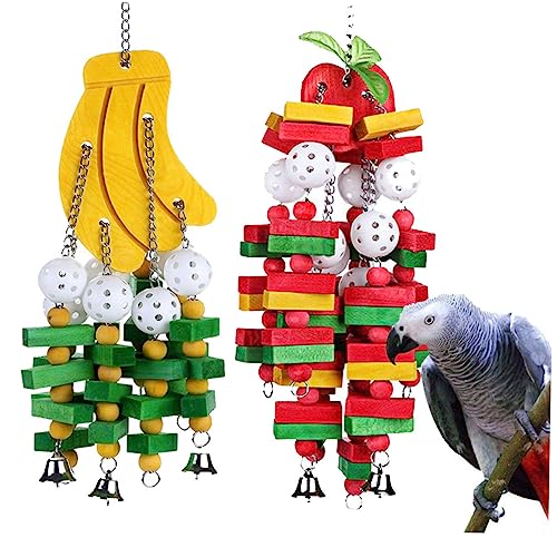 iplusmile Papagei Spielzeug 2 Stücke Vogel Kauen Spielzeug Glocke Helle Farben Für Papagei Vögel Übung von iplusmile