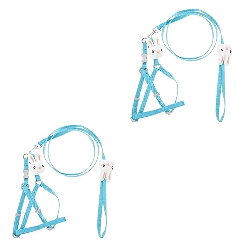 iplusmile 2 Stück Und Atmungsaktives Nylon Zum Ziehen Von Kaninchenwelpen Verstellbares Cartoon-Leinengeschirr Welpenbrust Kätzchen Klein Mit Outdoor-Seil Für Katzenleinen von iplusmile