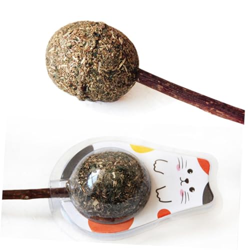 iplusmile 2 Stücke Katzenspielzeug katzenpflege Katzen Pflege Katzen minzekissen Katzenmolarstab Katzenminze Lutscher Katzenlutscher Backenzähne Taktstock Katzenminze-Ball Bambus Brown von iplusmile