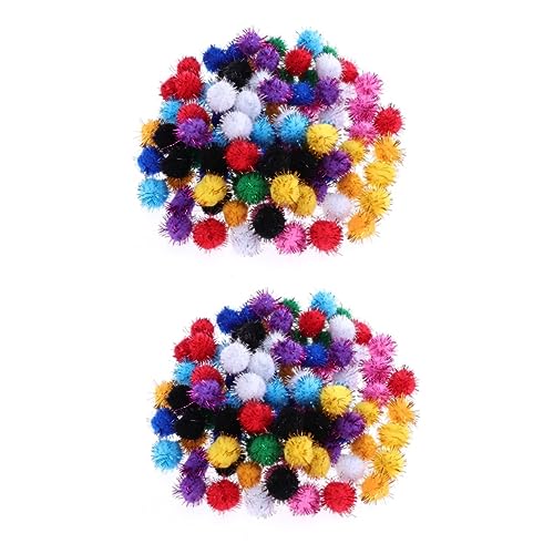 iplusmile 200 STK Klein Katzenspielzeugbälle Fuzzy-bälle Für Katzen Katzenspielzeug Funkeln Funkelnde Pompons Spielzeugbälle Für Katzen Pompons Zum Basteln Puff Künstlich Wollknäuel Kind von iplusmile