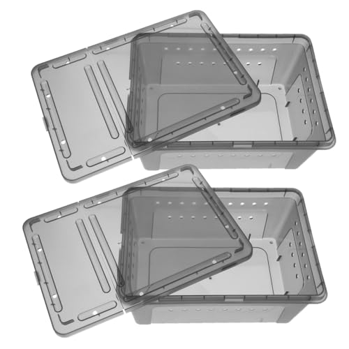 iplusmile 2Er-Packung Gehege für Vogelspinne Stall Reptil Container Lebensraum Futterkästen Geckobecken Snail -Terrarium kleine Futtertonne Tarantula -Gehäuse Plastik Grey iplusmile 2Er-Packung Gehege für Vogelspinne Stall Reptil Container Lebensraum Futterkästen Geckobecken Snail -Terrarium kleine Futtertonne Tarantula -Gehäuse Plastik Grey von iplusmile