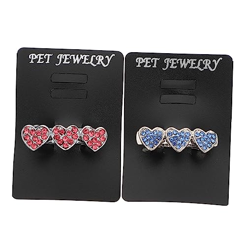 iplusmile 2Stücke Hundekopfschmuck Mit Rhinestone Haarschmuck Für Niedliche Haarspangen Für Welpen Barrettes Für Kleine Und Mittlere Haustiere von iplusmile