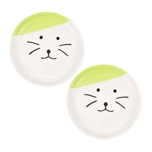 iplusmile 2Stücke Keramik Katzenschalen Flache Futter Und Wassernäpfe Für Katzen Rutschfester Haustier Futterteller Modernem Design Für Fütterung Und Tränkung Von Katzen von iplusmile