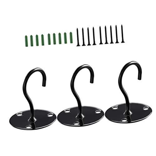 iplusmile 3 Stück Deckenhaken Zum Aufhängen Von Pflanzen Haken Für Blumentöpfe Blumentopfaufhänger Für Draußen Wandaufhänger Für Pflanzen Blumenkörbe Haken Eisen Black von iplusmile