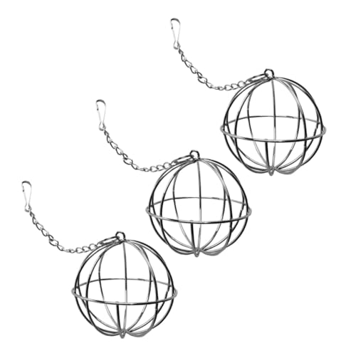 iplusmile 3 Stücke Futterregal Futterspender für Rattenheu Chinchilla -Heu -Feeder hängender Heuspender Hamster Heuball Kleiner Heuheuder Heufütterung Rostfreier Stahl Silver von iplusmile