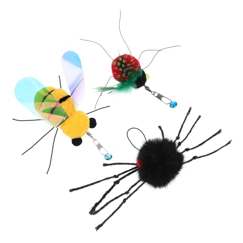 iplusmile 3 Teiliges Katzenfederspielzeug Katzenspielzeug Kätzchen Teasing Stab Nachfüllsortiment Katzenwurmspielzeug Katzenstab Nachfüllungen Interaktiver Katzenstab Katzenstab von iplusmile