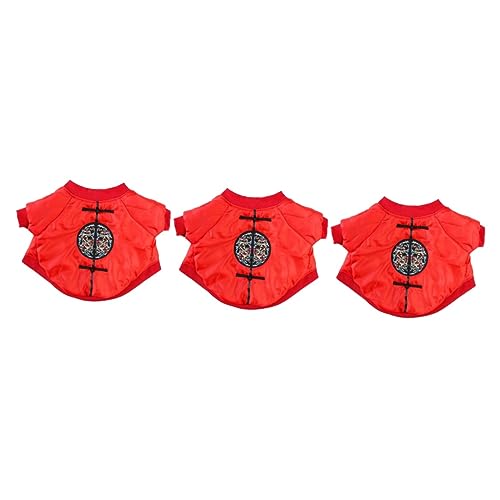 iplusmile 3st Tang-Anzug Für Kleine Hunde Jacke Für Kleine Hunde Haustier Frühlingsfest Kostü Weihnachts-Haustier-Outfit Haustier-Outfits Trachten Baumwolle Kleidung von iplusmile