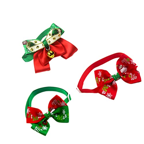 iplusmile 3St Weihnachtshaustierbindung Hundehalsband mit Weihnachtsmotiv Verstellbares Haustierhalsband Welpen Haustier Hund Katze Haustier-Festival-Zubehör von iplusmile