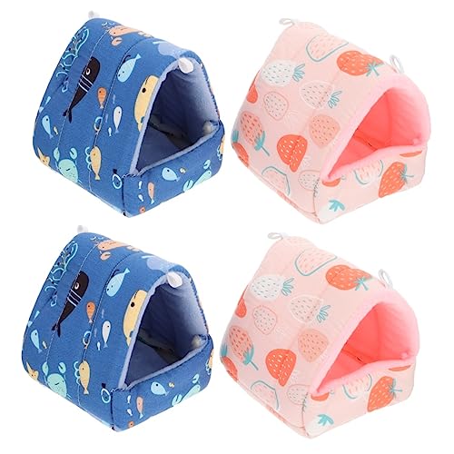 iplusmile 4 Stück Hamsternest Kleintierwärmer Kleines Haustier-baumwollnest Igelbett Hamsterhausbett Kleines Tierkäfignest Igelhaus Kleintierbett Haustier Warm Haustierkäfig Mini Baumwolle von iplusmile