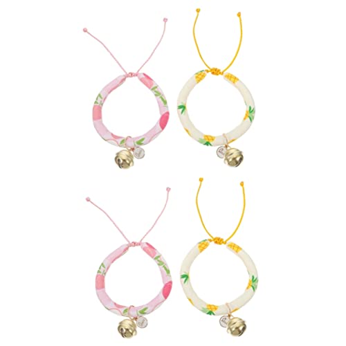 iplusmile 4 Stück Hasenhalsband Katze Verstellbares Halsband Hundehalsband Verstellbares Haustierhalsband Kleines Haustierhalsband Sicherheitshalsband Für Haustiere Stoff Mode Klopfen von iplusmile