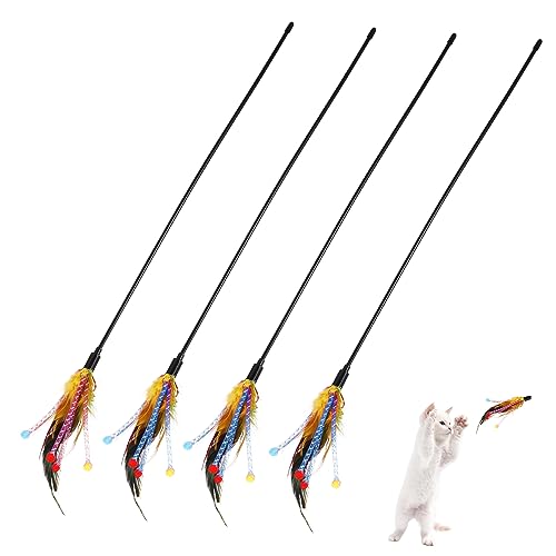 iplusmile 4 Stück Katzen-Teaser-Set katzenspielzeug interaktives Katzenangel cat Toys Spielstab Zauberstab interaktive Katze Glockenspielzeug für Katzen Katzenfeder-Teaser Colorful iplusmile 4 Stück Katzen-Teaser-Set katzenspielzeug interaktives Katzenangel cat Toys Spielstab Zauberstab interaktive Katze Glockenspielzeug für Katzen Katzenfeder-Teaser Colorful von iplusmile