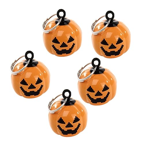 iplusmile 4 Stück Kürbisglocken Halloween Klingglöckchen Dekorationen Kürbisperle Wagen Kürbis- orange Cartoon-Haustier-Glocken Kürbishaustierglocken Haustierglocken in Kürbisform von iplusmile