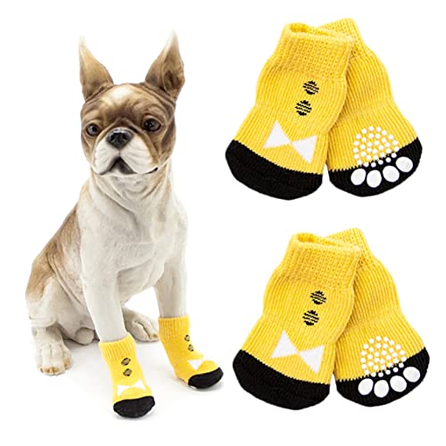 iplusmile 4 Stück Baumwollsocken für Haustiere Welpe Lieferungen Haustierzubehör Pudelsocken Hundestrümpfe sockenschuhe Hundesocken Haustiersocken rutschfest Haustier socken von iplusmile