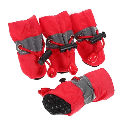 iplusmile 4Stücke rutschfeste Hundeschuhe Winter Welpenstiefel Schützende Haustier Schuhe Pfotenfreundliche Für Kleine Und Mittelgroße Gefütterte Hundeschuhe von iplusmile