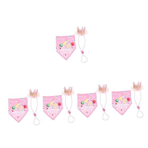 iplusmile 5 Sätze Hundegeburtstagsmütze Geburtstag Hund Halstuch Hundemütze Geburtstag des Hundes Haustier-Geburtstags-dreieck-lätzchen Hund Geburtstagsschal Hündchen Binden Polyester von iplusmile
