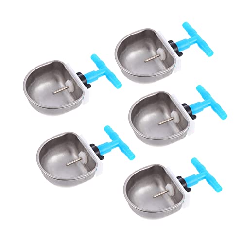iplusmile 5 Stück Kaninchen-Wasserbrunnen automatisch Coop-Tasse Käfig Filter Pumpe Hasen wasserspender hasentrinkflaschen Tränkezubehör für Vieh Tränke für Kaninchen Rostfreier Stahl Blue von iplusmile