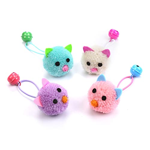 iplusmile 5stücke Katzenspielzeug Mäusekopf Plüsch Ball Mit Klingel Geräusch Interaktives Zahnspielzeug Für Katzen Zur Spielunterhaltung Vermeidung Von Zerstörung Zufällige Farben von iplusmile