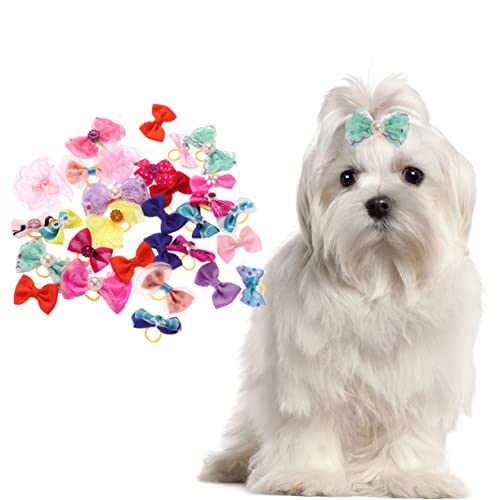 iplusmile 50 Stück Tierhaarringe Hundeperücken Kleine Haarschneidemaschinen Hundebadebürste Hundegeburtstags Bandana Hunde Hunde Outfit Hundekrawatte Haar Accessoires Tierpflege von iplusmile