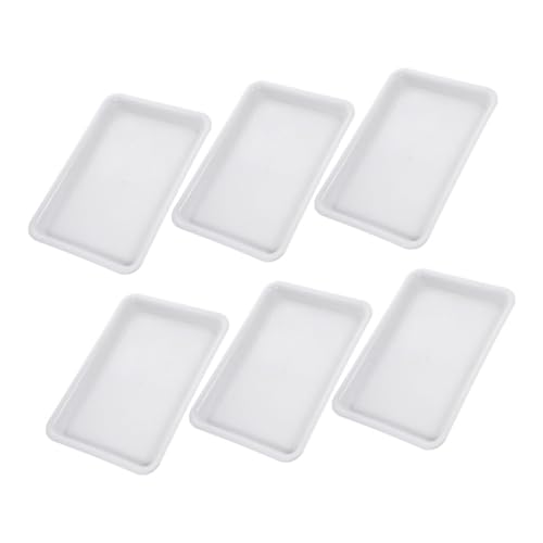 iplusmile 6 Stück Blumentopf Tablett Pflanztröge für den Garten drinnen Pflanzen Töpfe Abfluss Bonsai-Tablett Kunststoffschalen für Pflanzen Pflanzschale Tropfschale pp Weiß von iplusmile
