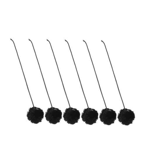 iplusmile 6 Stück Ersatzball für Kratzbäume für Katzen Katzenspielzeug interaktiv interaktiver Katzenspielzeugball Interaktiver Katzenball Stoffkatzende Cat Fun Toy Plüsch Schwarz von iplusmile