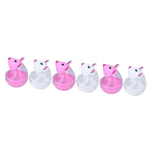 iplusmile Katze Behandelt 6 Stück Futterspender Snack Leckage Künstliche Form Leckerbissen Und Bälle Spielzeug – Ball Becherform Mäusemuster Weißes Spielzeug Rot Für Katzenspender von iplusmile