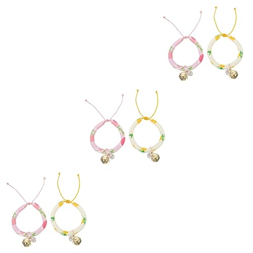 iplusmile Haustierzubehör 6 Stück Kaninchenhalsband Koreanisches Dekor Sommer-Halskette Zierliche Halskette Kaninchenhalsband Mit Glöckchen Sommer-nhalsband Glöckchen-Halsband Dekoratives von iplusmile