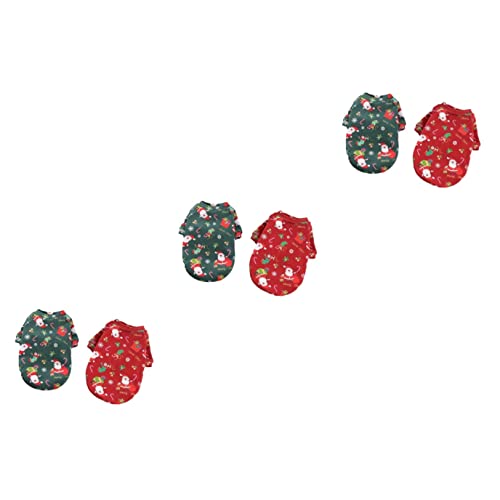 iplusmile 6 STK Haustier-Weihnachtskleidung Weihnachtslustige Haustierkleidung Welpen-Weihnachts-Hoodie Kleider Hundebekleidung Welpenkostü Drucken Haustierzubehör von iplusmile