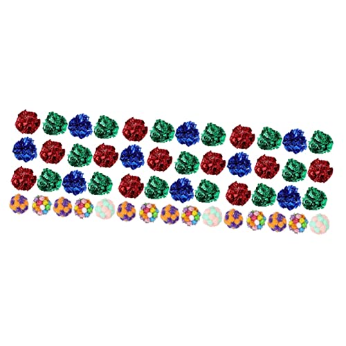 iplusmile 75 STK Plüschspielzeugball Katzenspielzeugbälle Katzenspielzeugball Jagdbälle Für Katze Kauspielzeug Für Katzen Klangballspielzeug Für Katzen Funkeln Ball Katze Plastik Kätzchen von iplusmile