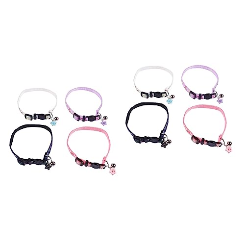 iplusmile 8 STK Katzenhalsband Katze Fliege Glockenhalsbänder Für Katzen Kleine Abreißhalsband Für Katzen Hund Sicherheitshalsband Für Katzen Latzschal Seil Klein Geblümt Nylon von iplusmile