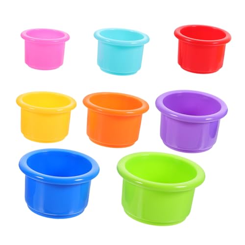 iplusmile 8 Stück zum Stapeln von Bechern Nest Nistbasenbecher Futterspender Versteck groß Stapelbecher Kaninchen Nistspielzeug Plastik Wiederverwendbar von iplusmile