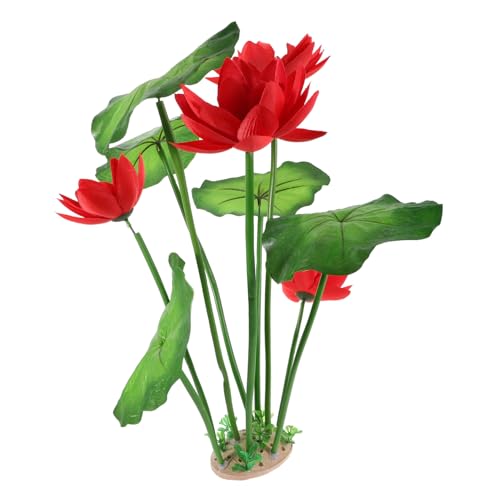iplusmile Aquarium Kunstgras Aquariumdekor Aquariumpflanzen Künstliche Wasserpflanzen Aquarium Landschaftsgestaltung Dekoration Aquarium Ornamente Aquariumzubehör Kunststoff Rot von iplusmile